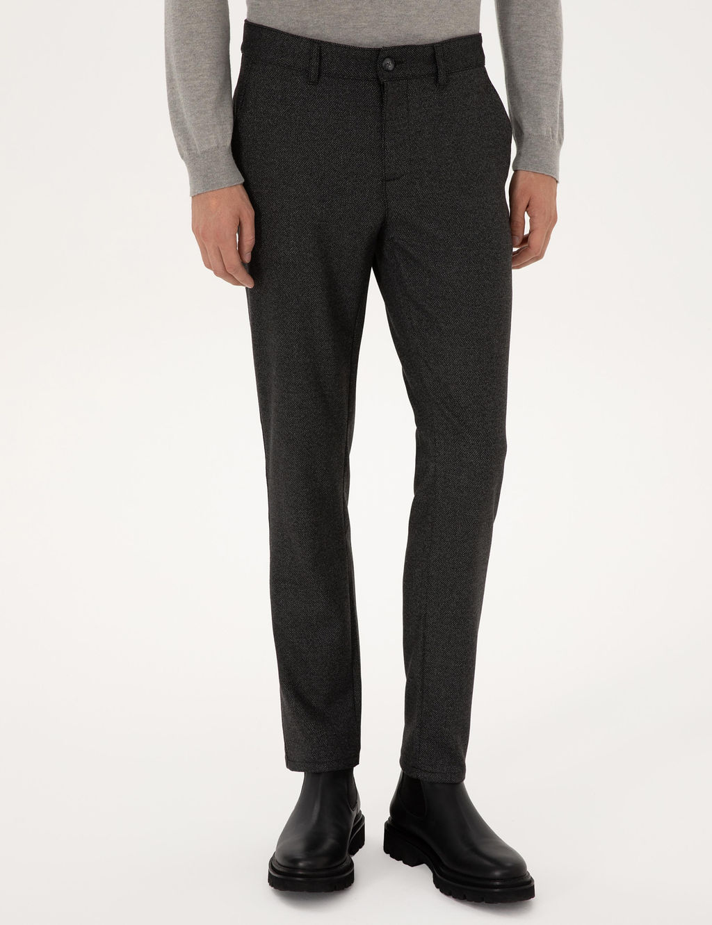 Siyah Slim Fit Kanvas Pantolon - Pierre cardin фото 2