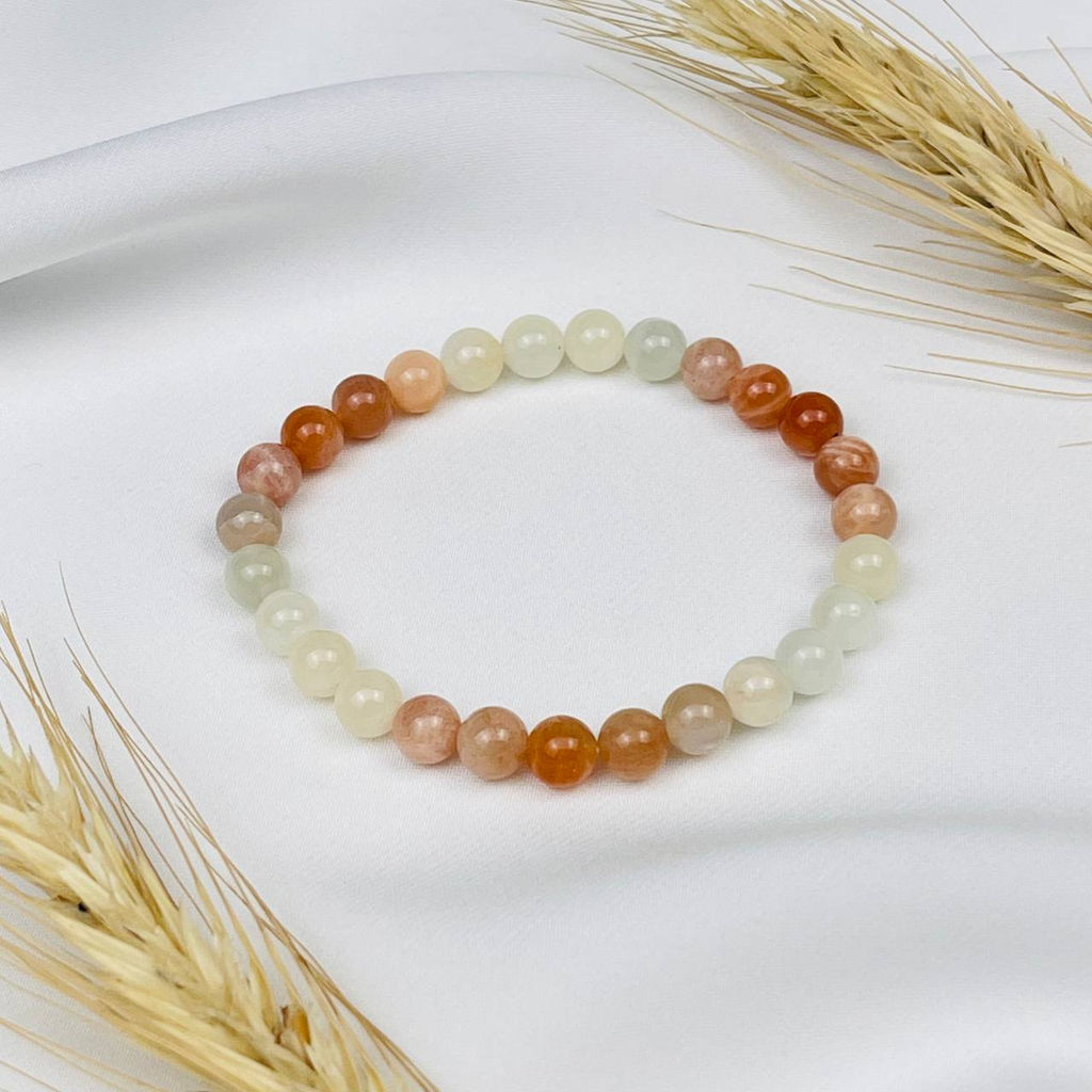 Браслет из Лунного и Солнечного камня - Радуга самоцветов фото 2