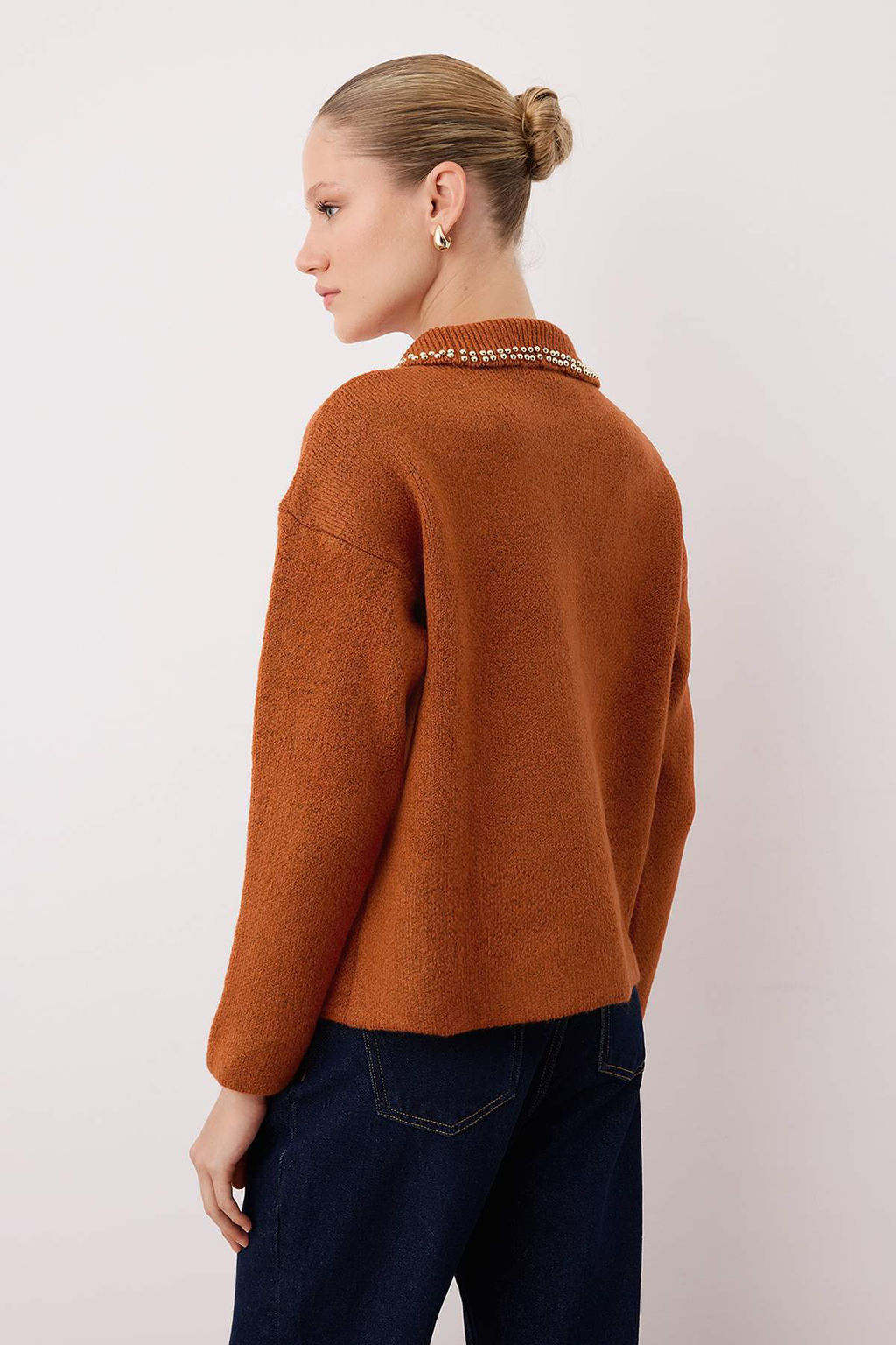 Koyu Antrasit Incili Genis Kal?p Triko H?rka TWOAW26HI00160 - Trendyolmilla фото 13