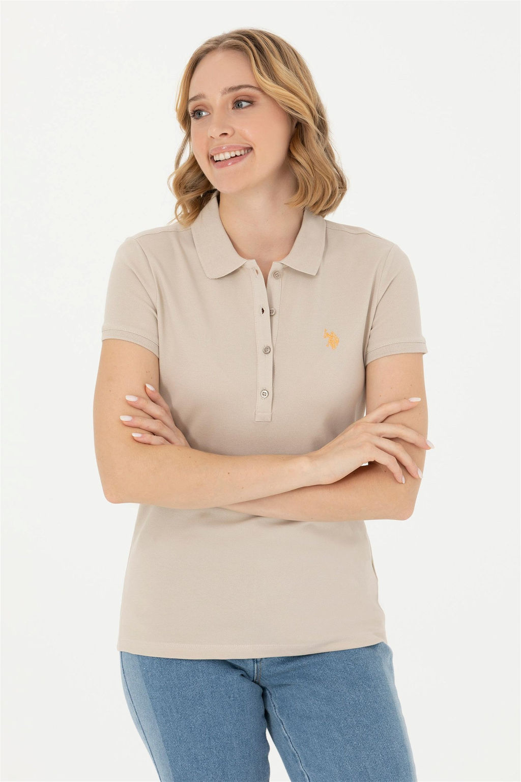 U. S. Polo Assn Женская базовая футболка Stone - U.s. polo assn фото 8