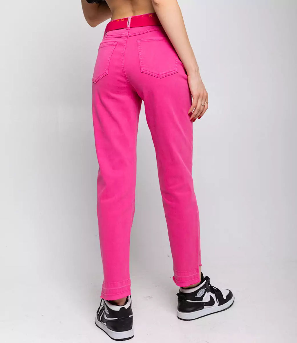 Джинсы #МСК8902, розовые