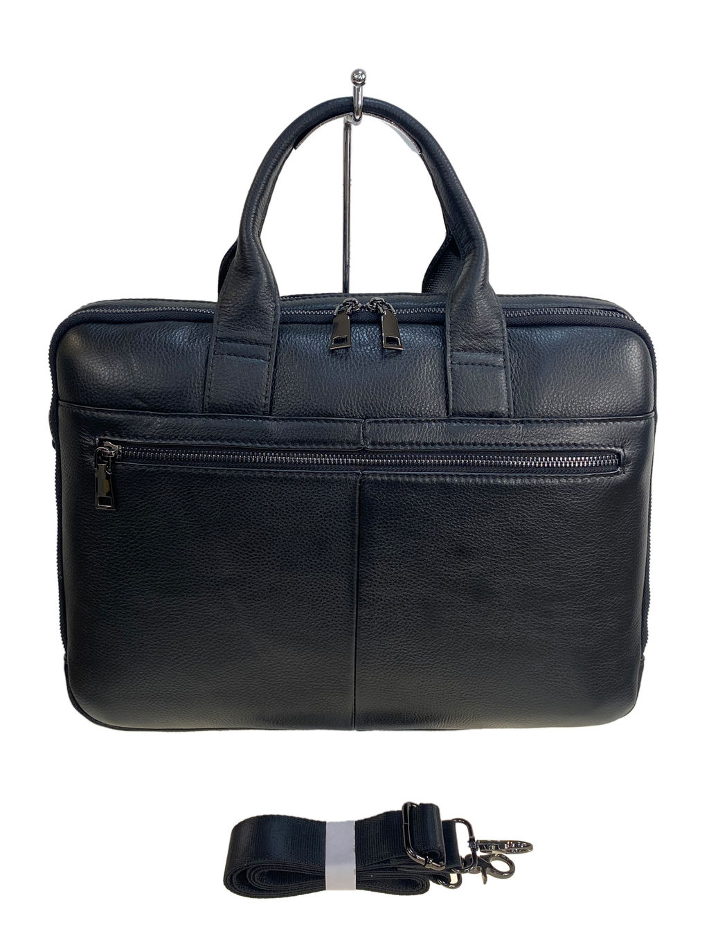 Сумка-портфель мужская из натуральной кожи, цвет чёрный - Greta фото 2