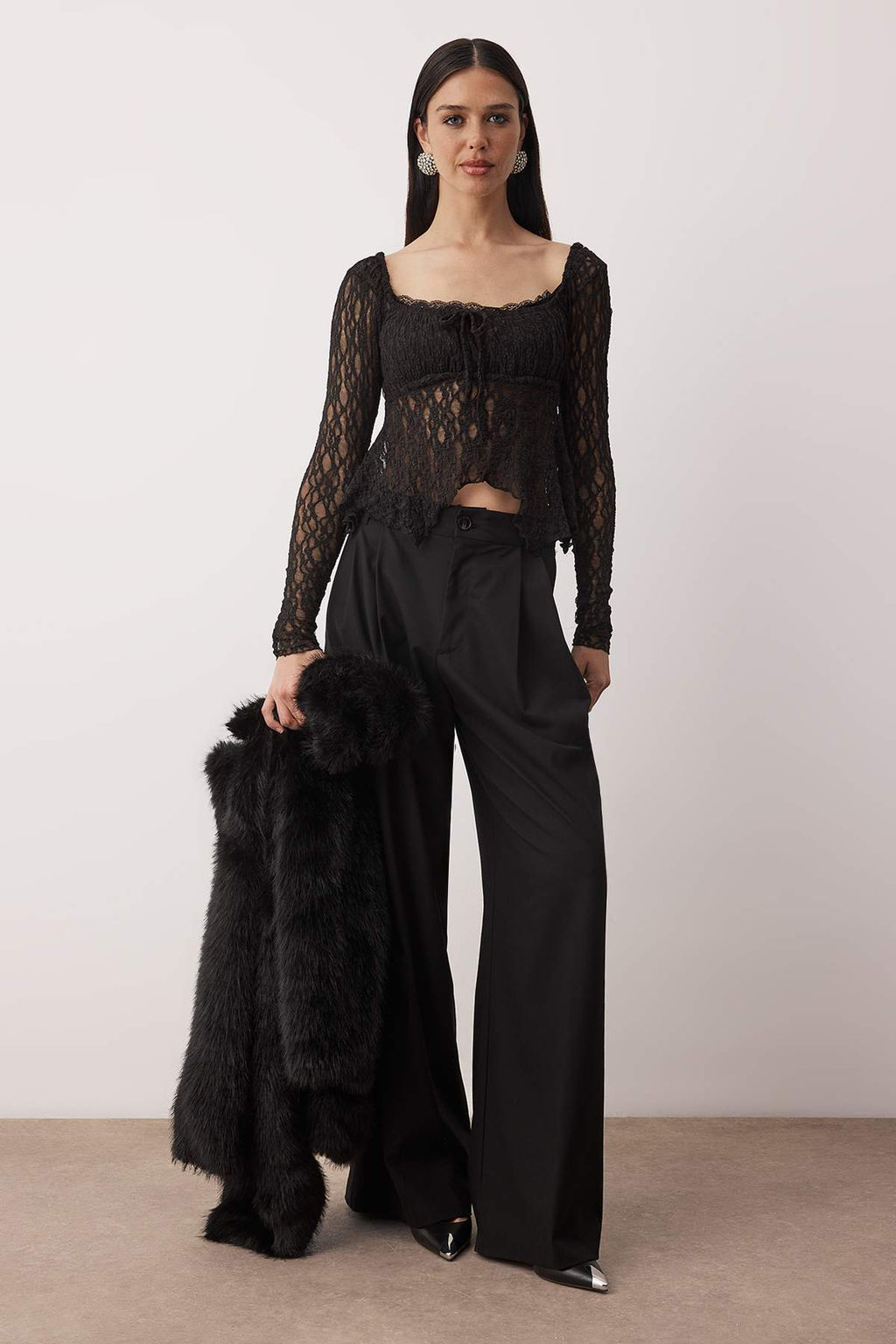 Bordo Kare Yaka Dantel Party Bluz TPRAW26BZ00070 - Trendyolmilla фото 6