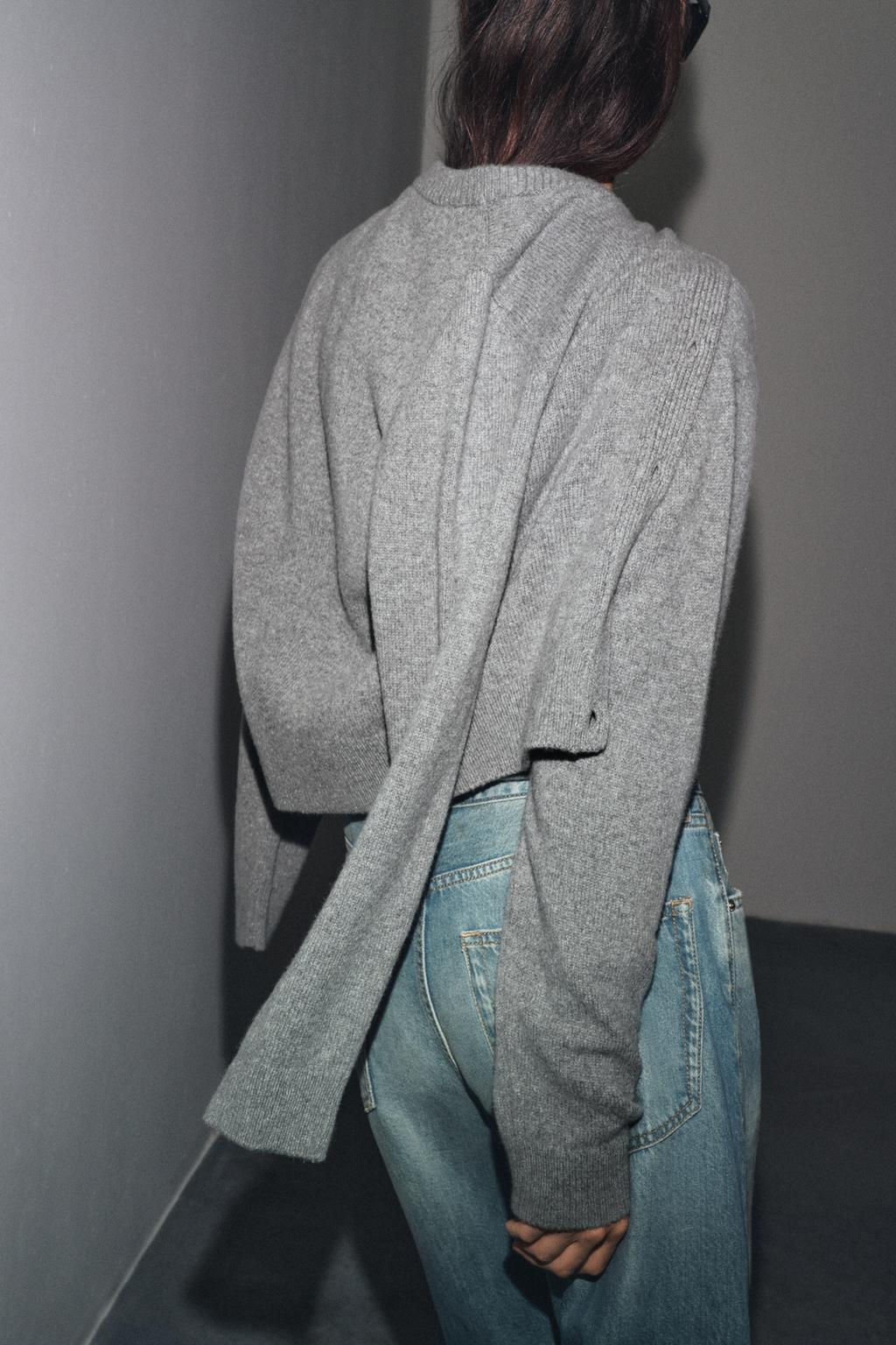 CASHMERE AND WOOL BASIC CARDIGAN - Zara фото 3