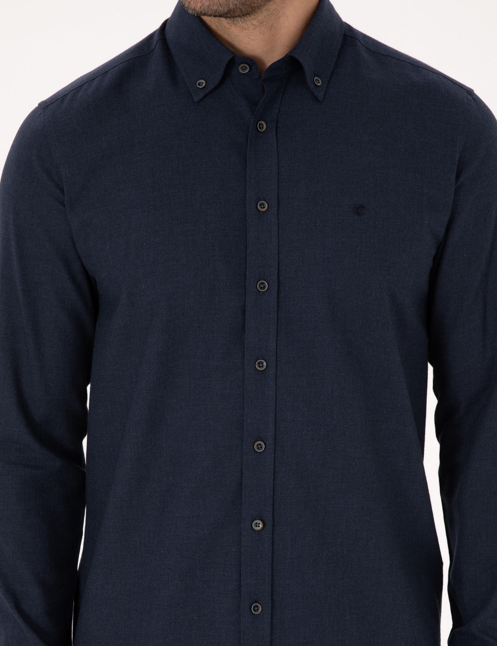 Lacivert Slim Fit %100 Pamuk Yakas_ D__meli Flanel G_mlek - Cacharel фото 6