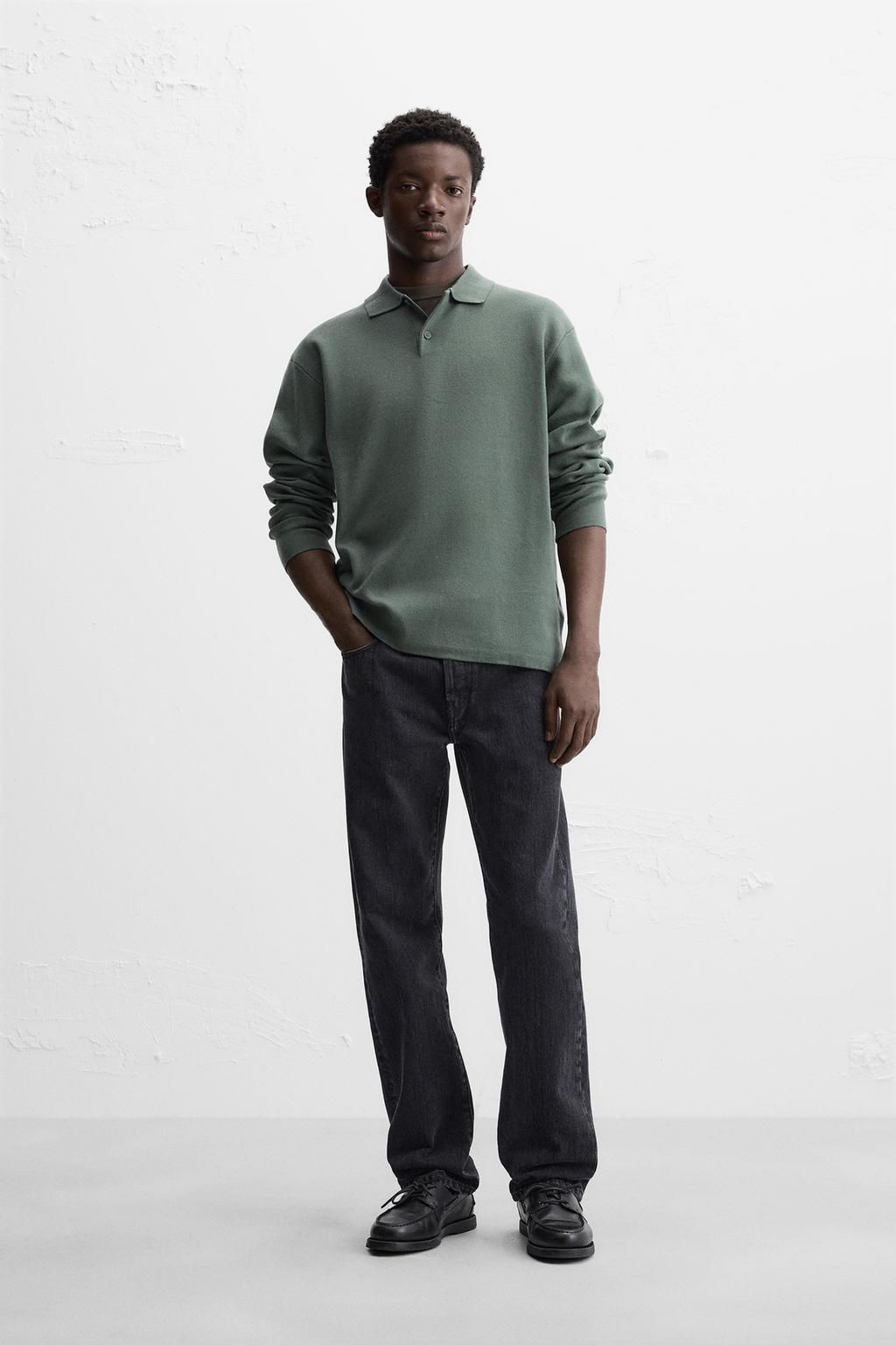 VISCOSE BLEND KNIT POLO SHIRT