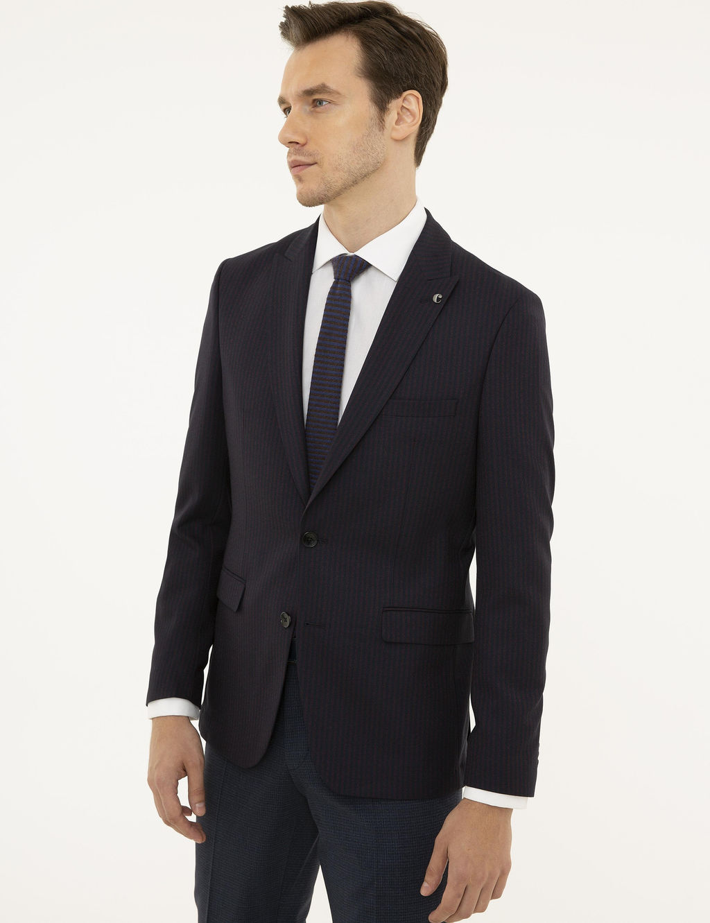 Бордово-красный приталенный пиджак - Cacharel фото 3