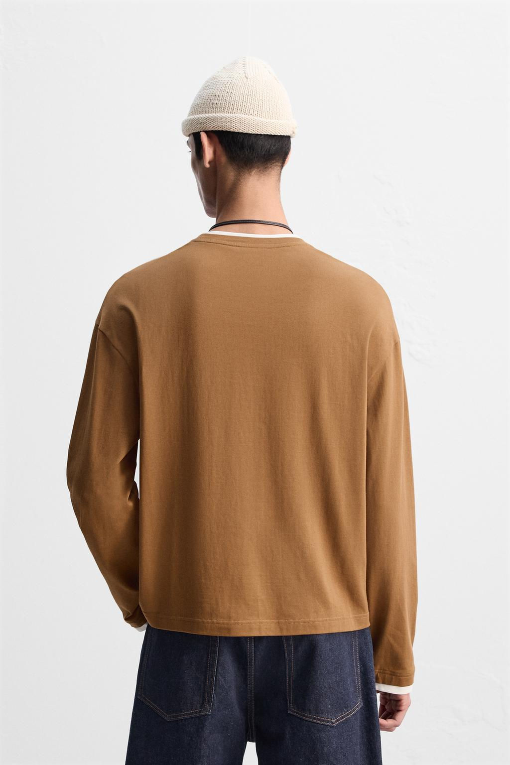 LIMITED EDITION CONTRAST NECK T-SHIRT - Zara фото 13