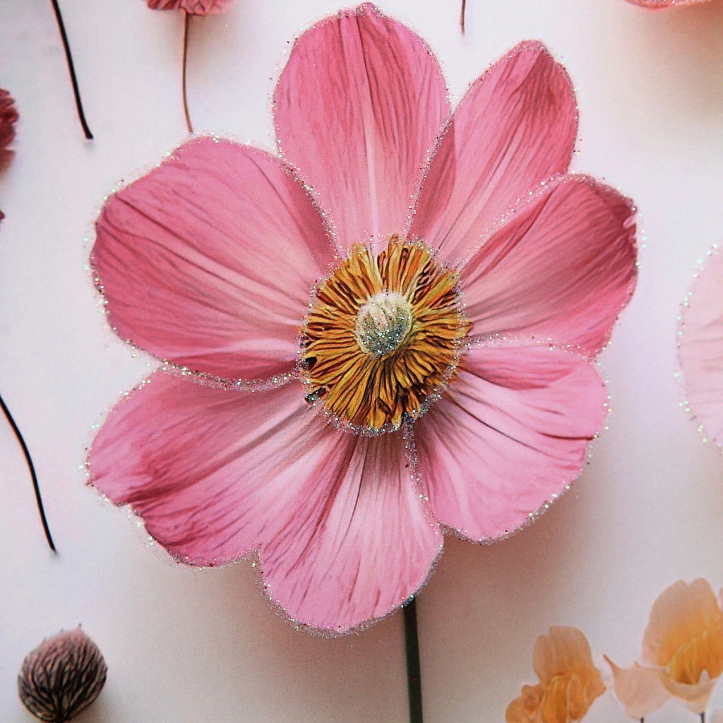 Пакет подарочный "Восковые цветочки" 41.5*30*12 см