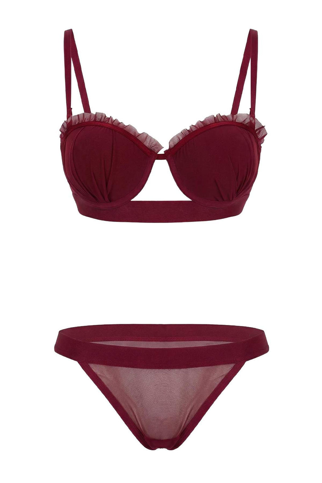 Teen Bordo F_rf_rl_ Push Up __ _ama__r_ Tak_m_ THMSS26CC00026 - Trendyolmilla фото 2