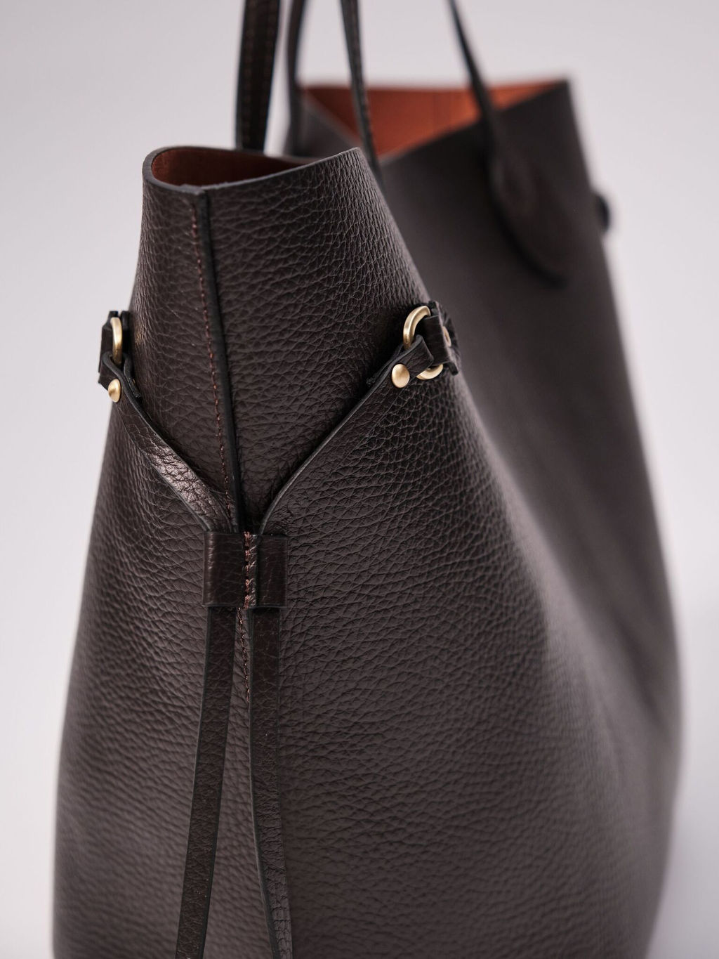 Сумка кожаная шоппер Deboro 30890 темно-коричневая