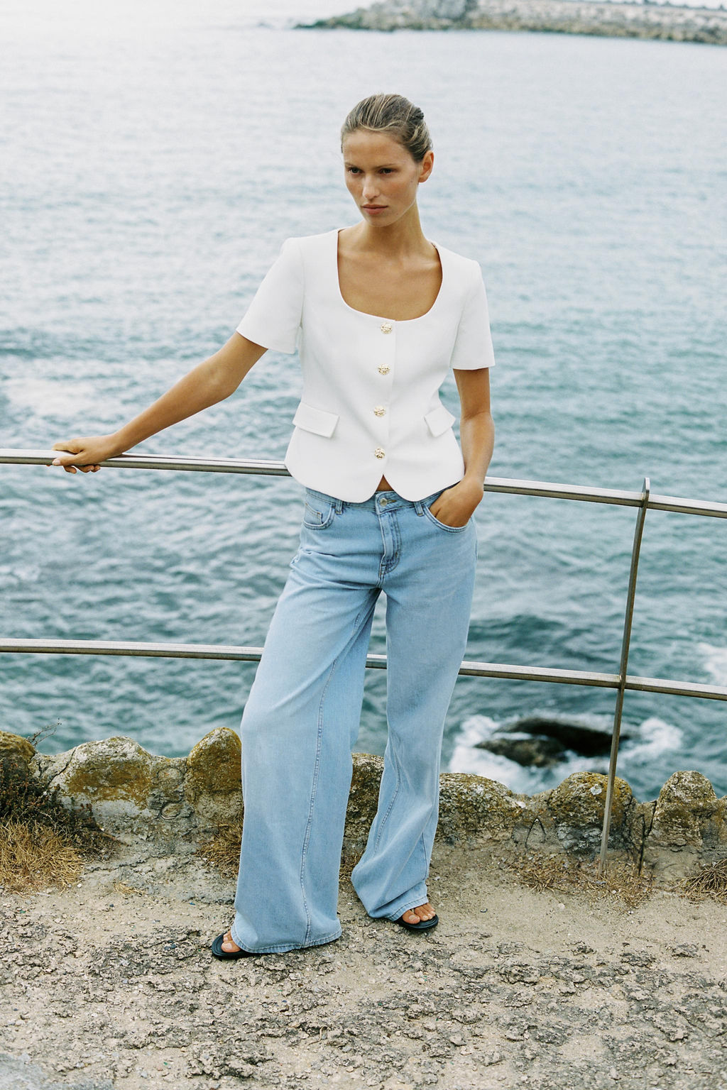 SQUARE NECK SHORT SLEEVE BLAZER - Zara фото 7