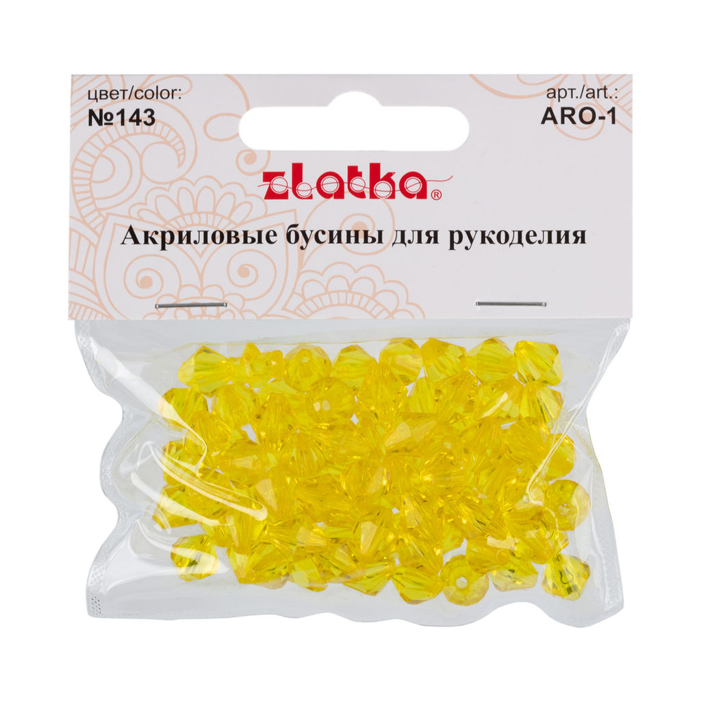 Бусина Zlatka акрил ARO-1 9 х 10 мм 25 г 143 желтый  фото 3