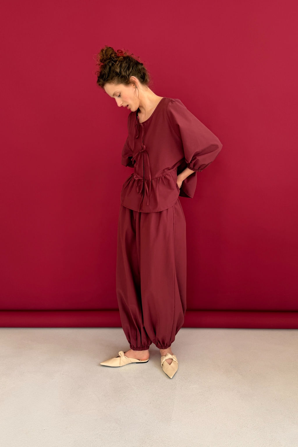 Блузка NATURE093/05/Винный - M&G all natural фото 3