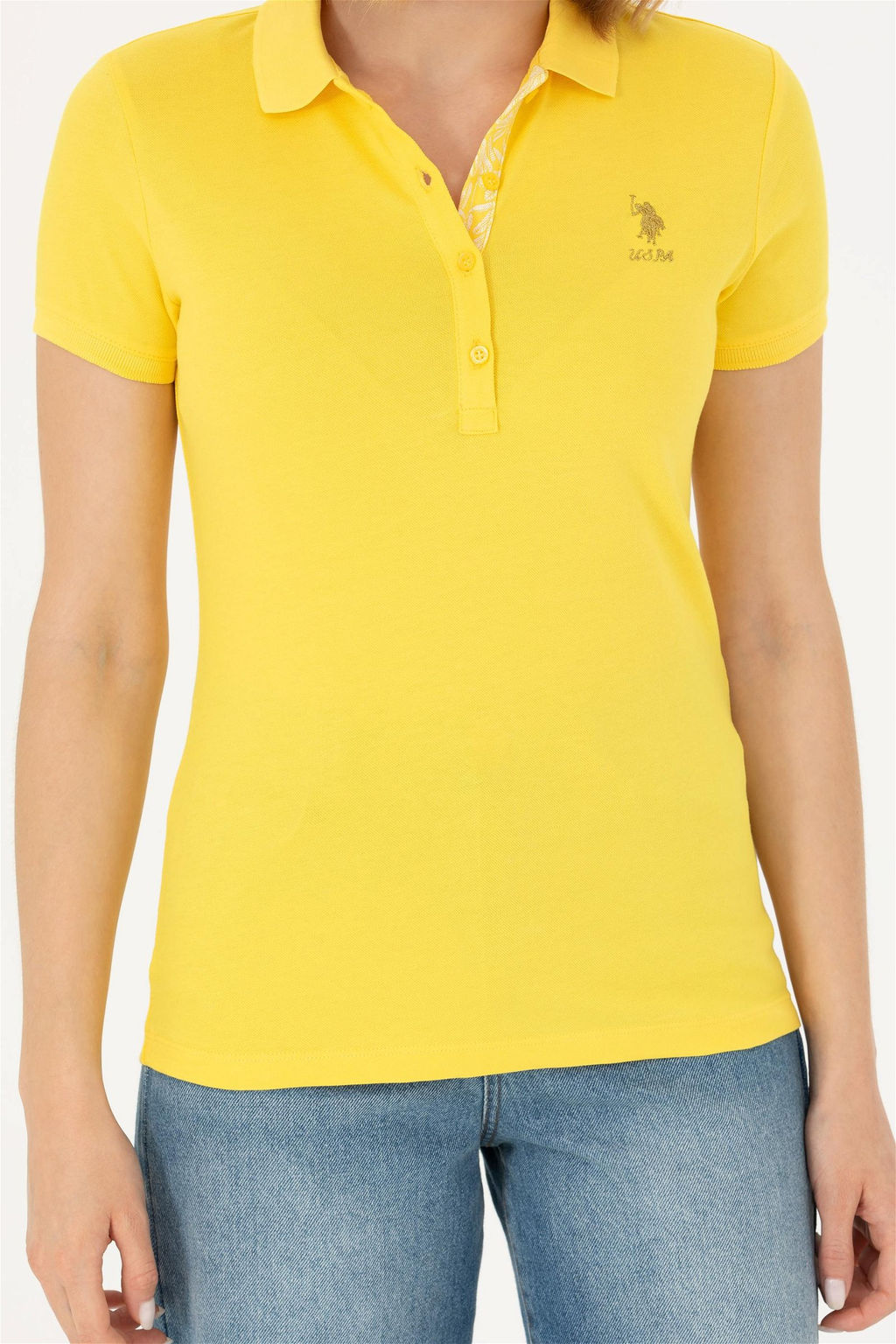 Женская желтая базовая футболка Неожиданная скидка в корзине - U.s. polo assn фото 6