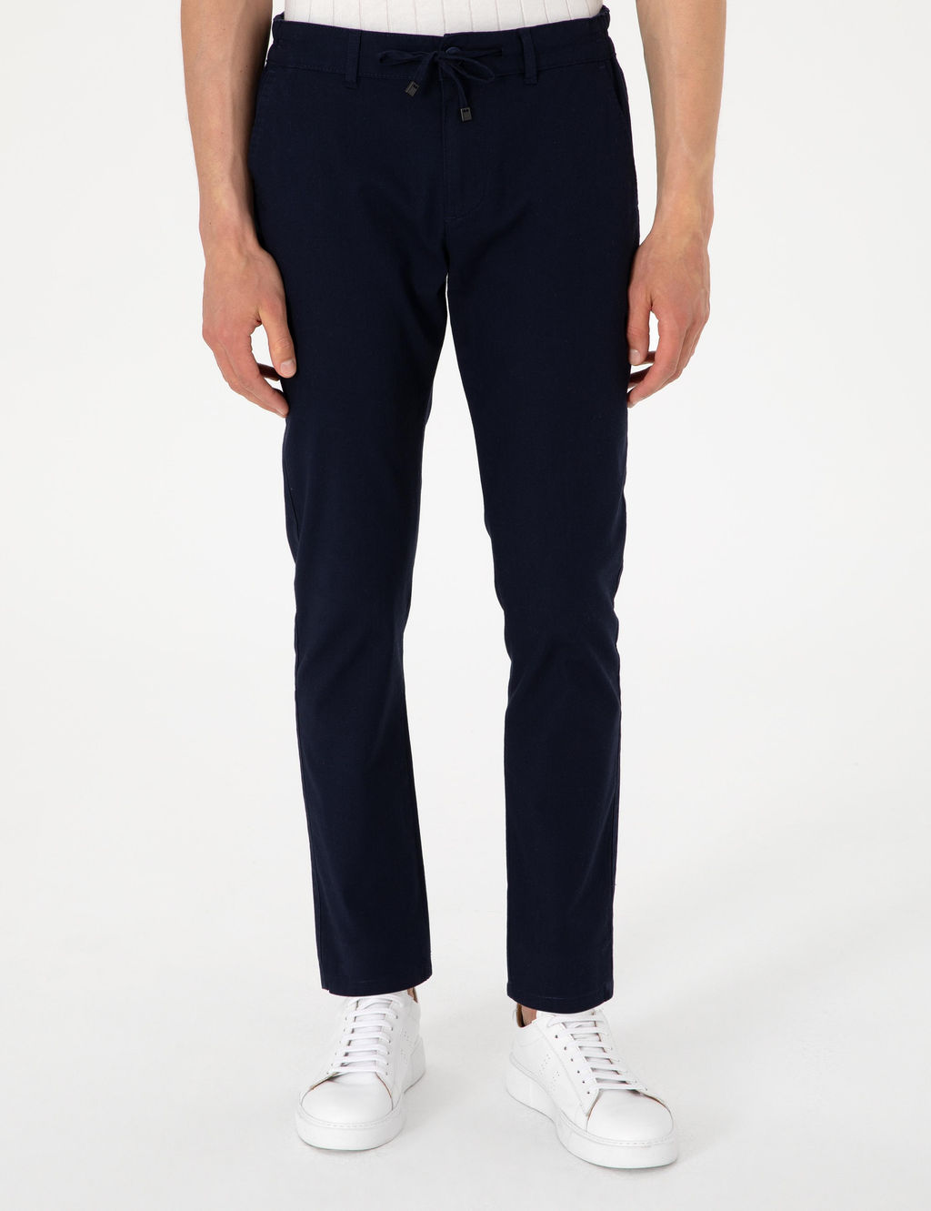 Lacivert Slim Fit Keten G_r_n_ml_ Kanvas Pantolon