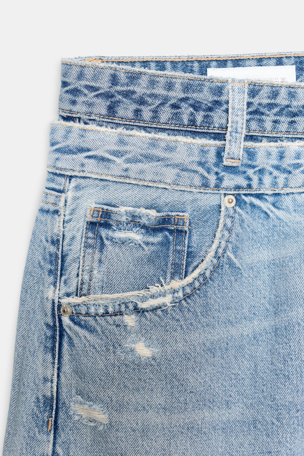 TRF STRAIGHT JEANS WITH DOUBLE WAISTBAND - Zara фото 9
