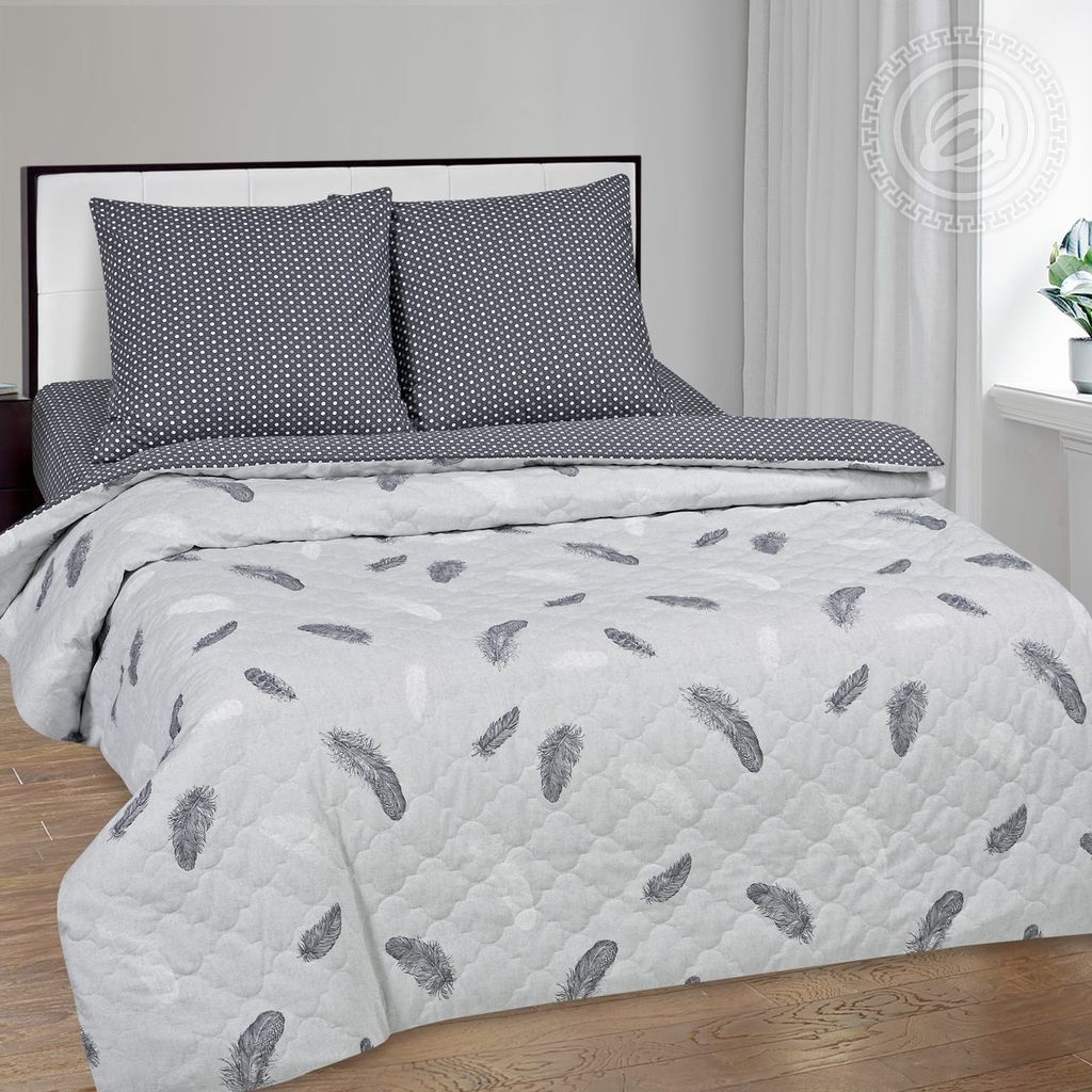 Постельное белье Феникс (поплин зима-лето) 1,5 сп./Пододеяльник стеганый (молния): 1 шт. - 215*143; Простыня: 1 шт. - 215*150; Наволочка (клапан): 2 шт. - 70*70; Зима - лето