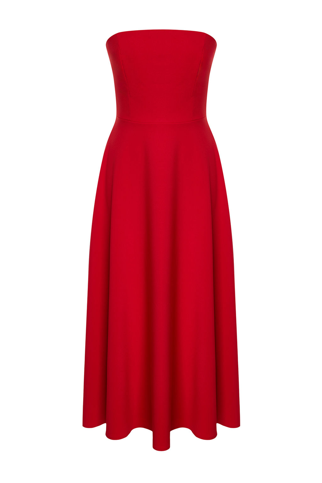 K?rm?z? A-Kesim Straplez Dokuma S?k Abiye Elbise TPRSS24EL00139