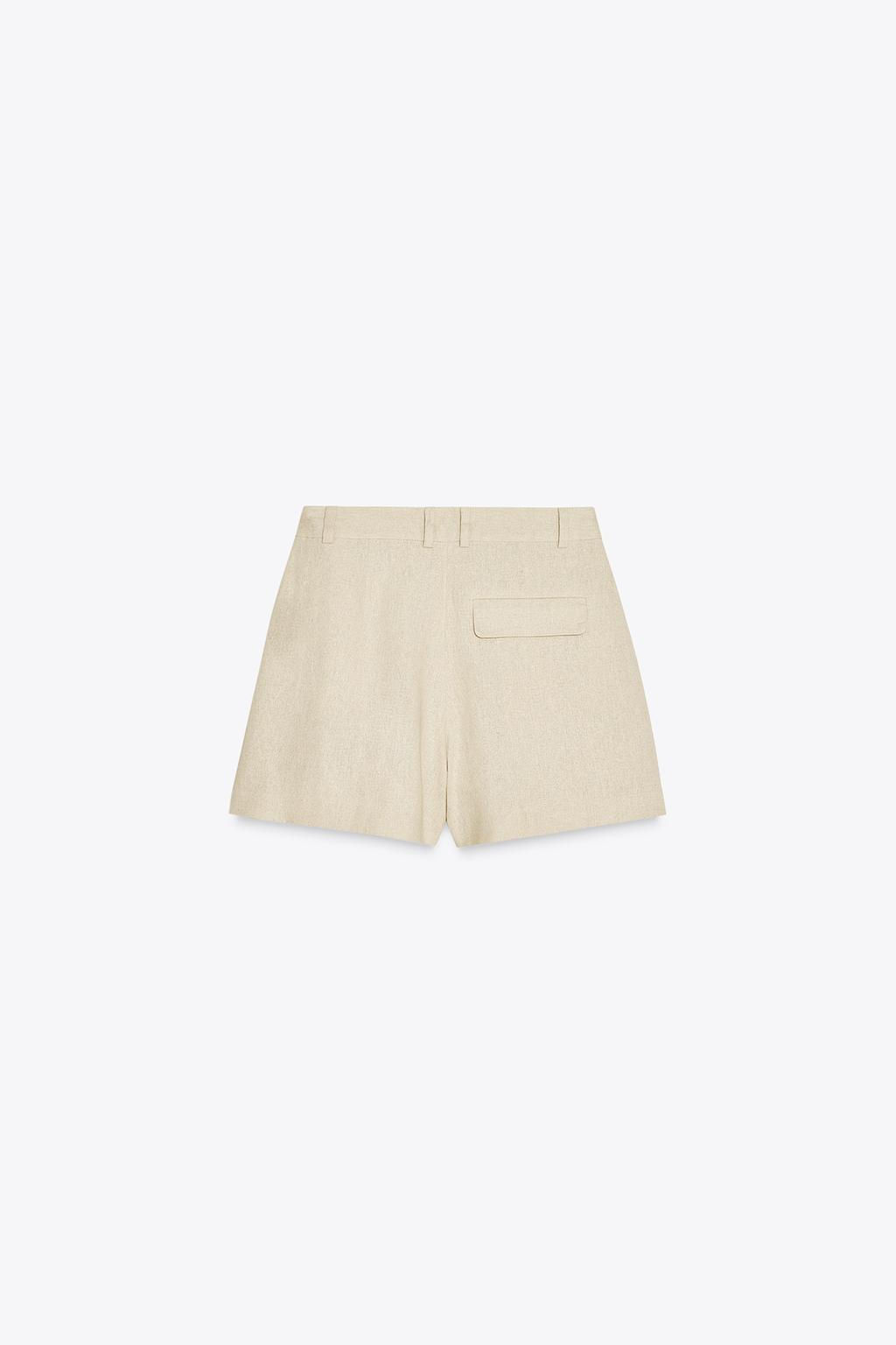 HIGH-WAIST LINEN BLEND BERMUDA SHORTS - Zara фото 19