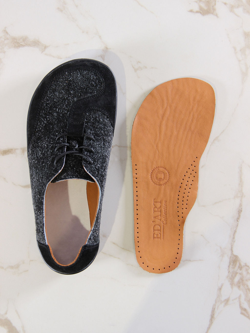 Босоногие туфли 188.natabl.Черный джангл+черная замша