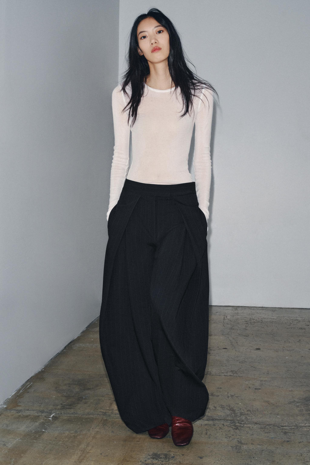 PINSTRIPE DARTED TROUSERS ZW COLLECTION