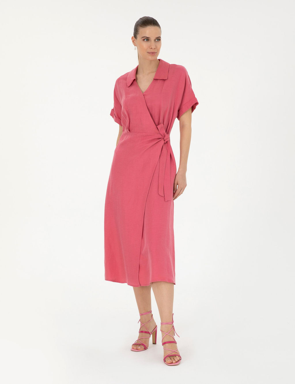 Pembe Comfort Fit Dokuma Elbise - Pierre cardin фото 3