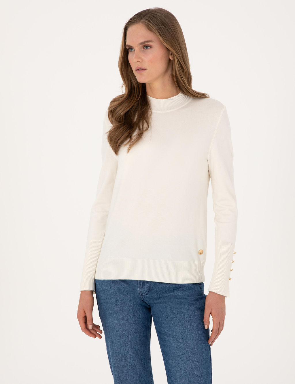 Ekru Slim Fit Basic Kazak - Pierre cardin фото 3