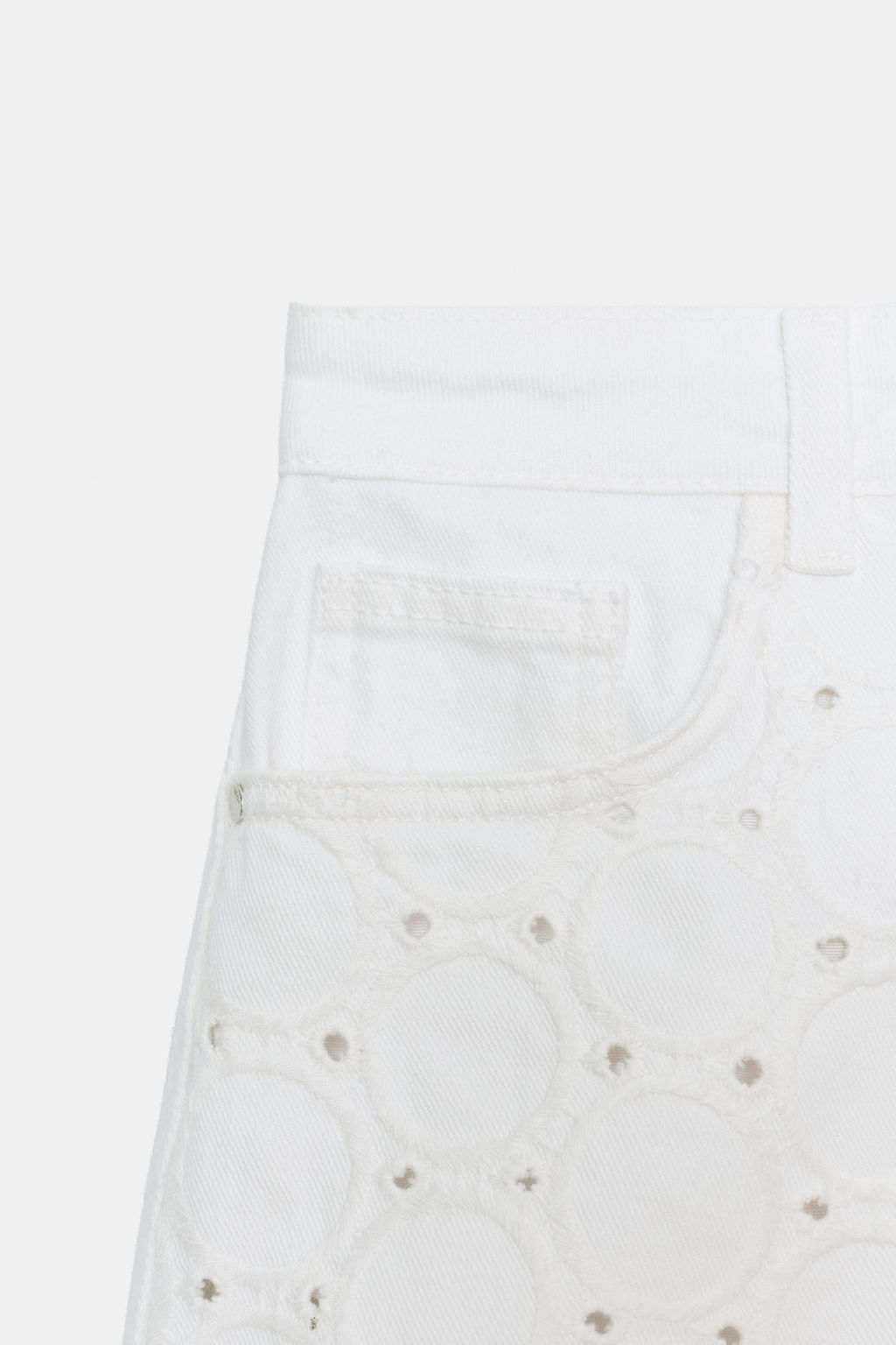 SHORTS Z1975 BORDADOS PERFORADOS TIRO MEDIO / crudo-blanco - Zara фото 8