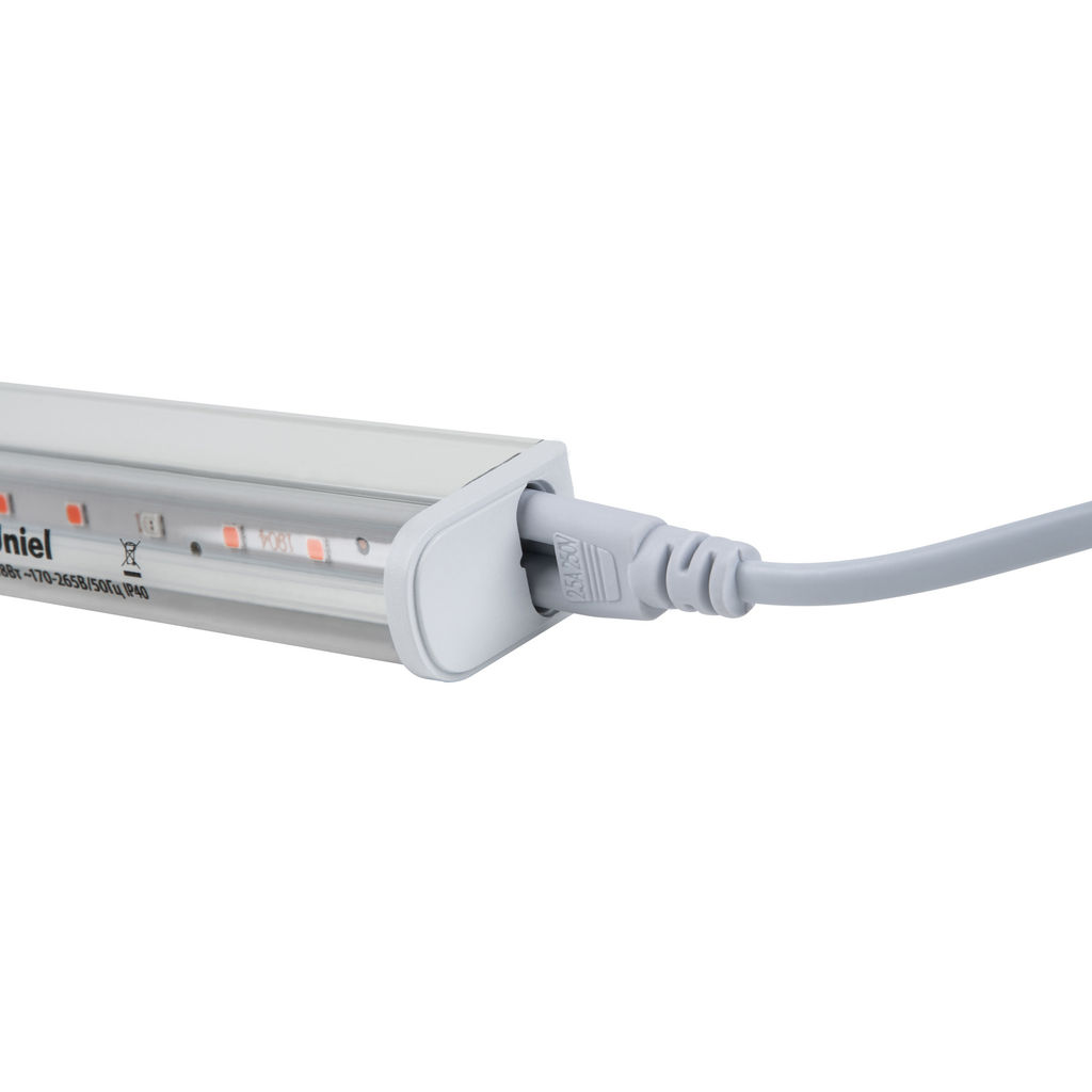 ULI-P42-18W/SPBX IP40 WHITE Светильник для растений светодиодный линейный, 560мм, выкл. на корпусе. Алюминий. Спектр с дальним красным для рассады и досвечивания в период роста. TM Uniel