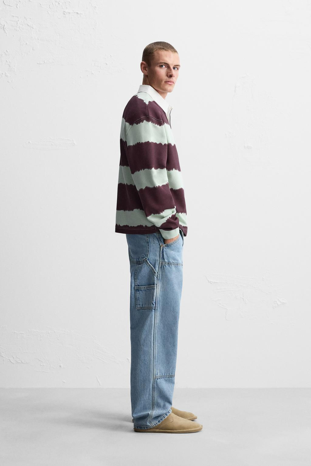 TIE-DYE STRIPE PRINT POLO SHIRT - Zara фото 4