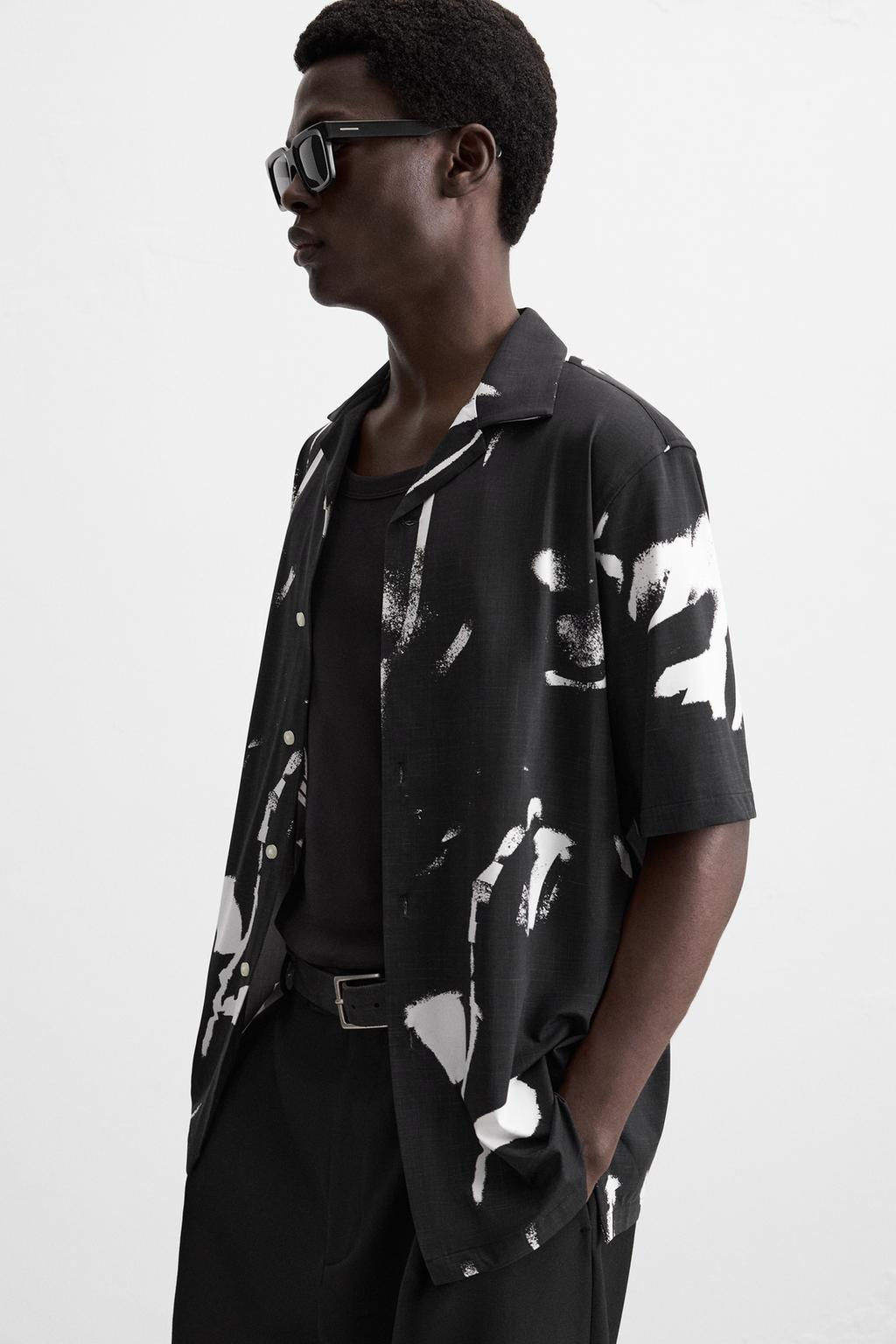 ABSTRACT PRINT STRETCH SHIRT - Zara фото 7