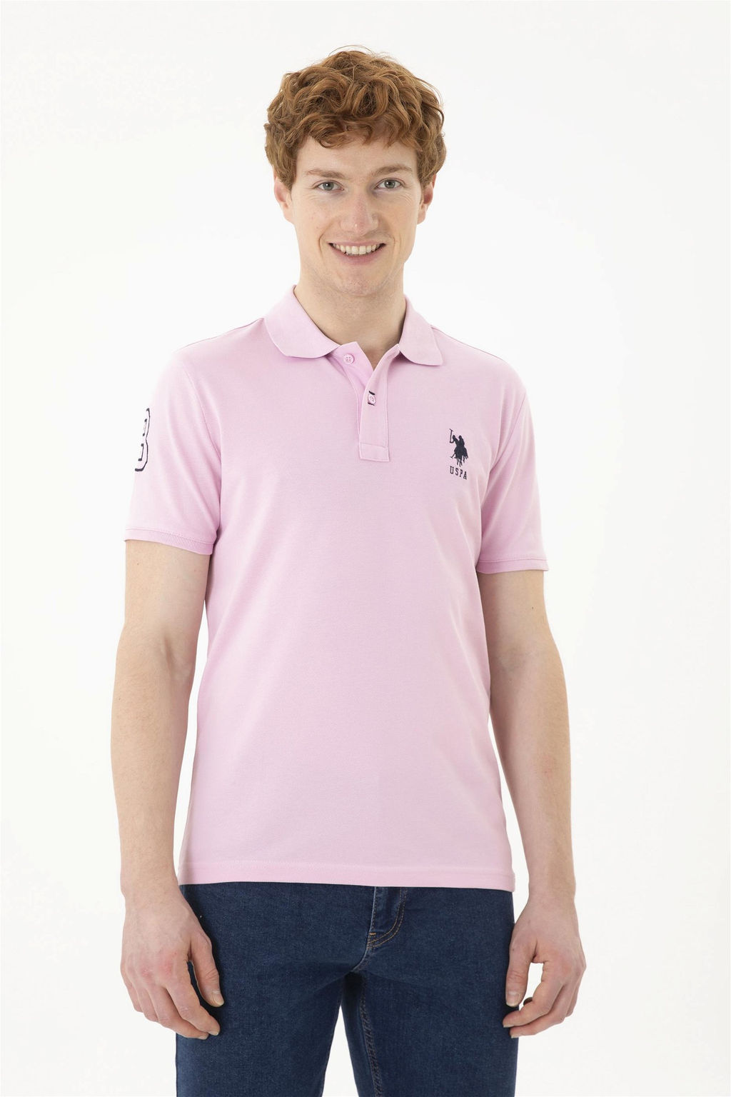 Мужская розовая базовая футболка - U.s. polo assn фото 3