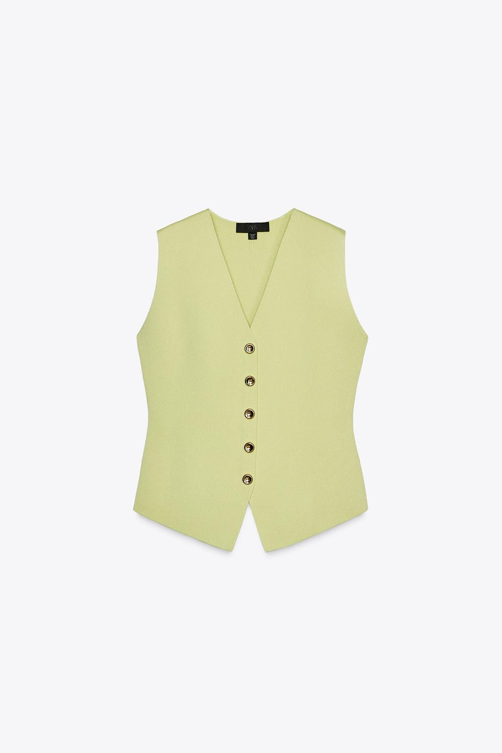 PLAIN KNIT WAISTCOAT TOP - Zara фото 21