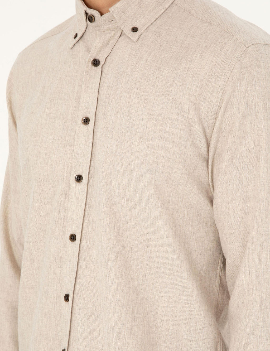 Bej Regular Fit Uzun Kollu G_mlek - Pierre cardin фото 7