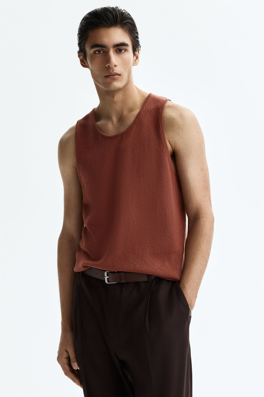 Camiseta sin mangas en punto Regular Fit - H&m фото 4