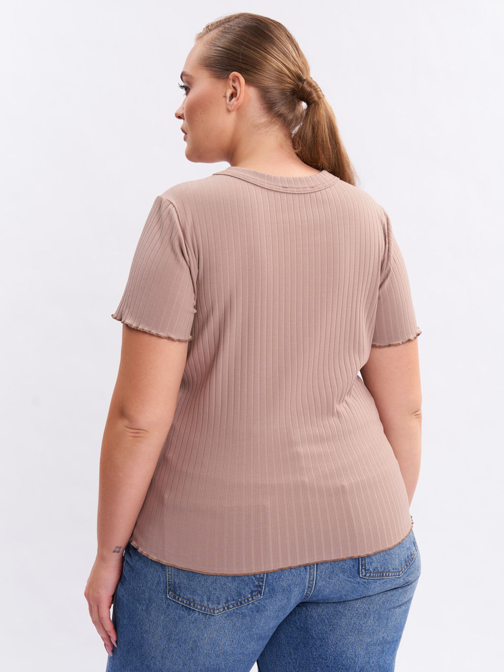 Футболка в рубчик FU25002BEG18 - Артесса фото 4