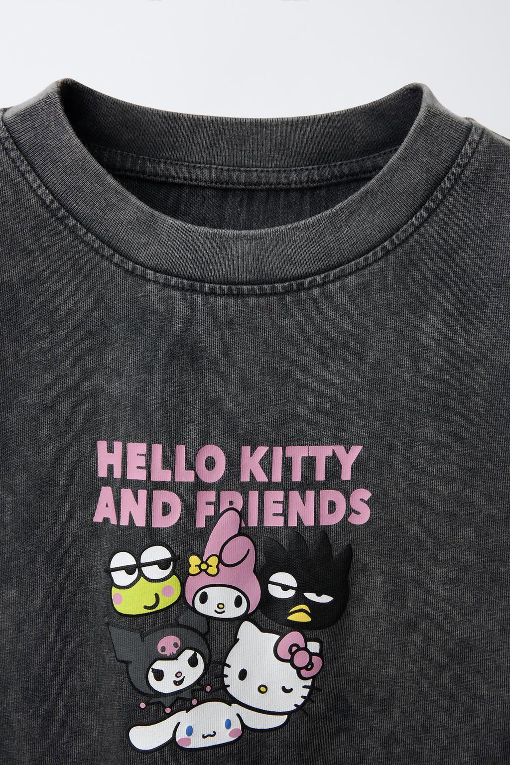WASHED-EFFECT HELLO KITTY AND FRIENDS  SANRIO PRINT T-SHIRT - Zara фото 3