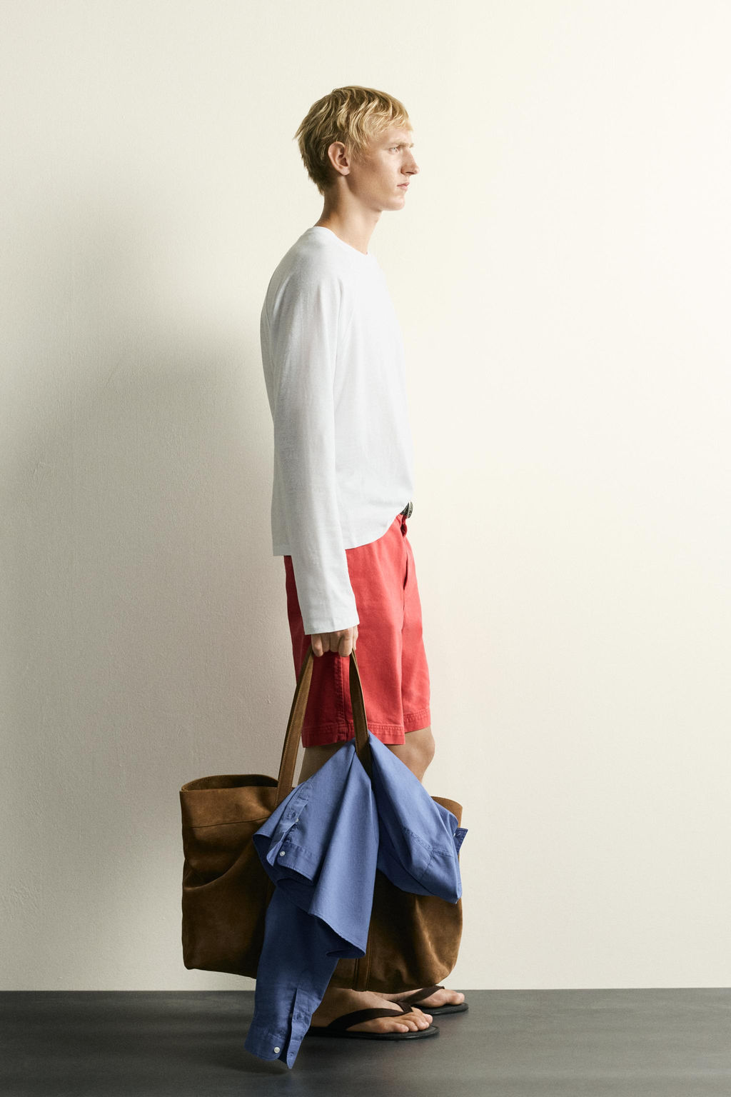 CAMISETA COLOR BLOCK ALGOD?N - LINO / Blanco - Zara фото 4