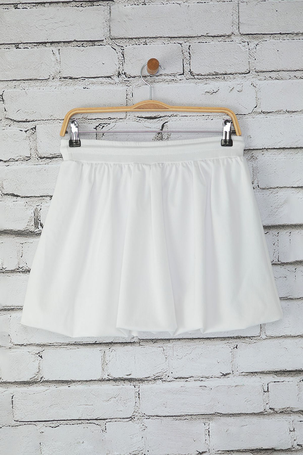Beyaz Beli Bagc?kl? Balon Esnek Mini Etek TWOSS25ET00066