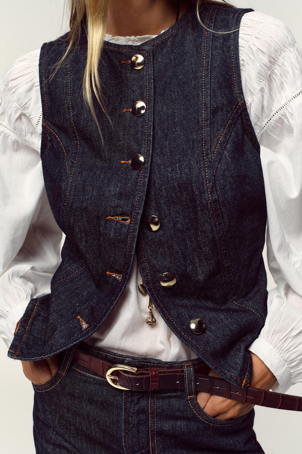 Z1975 DENIM WAISTCOAT - Zara фото 3