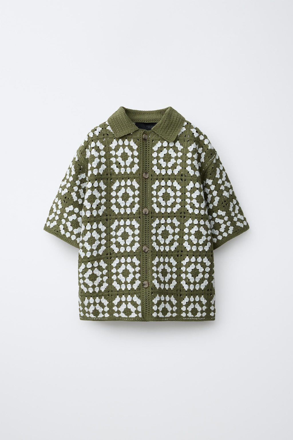 CAMISA PUNTO CROCHET / Verde - Zara фото 2