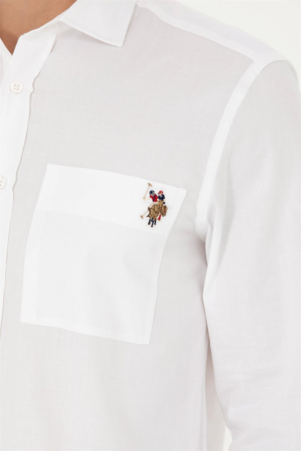 U. S. Polo Assn Мужская белая рубашка с длинным рукавом - U.s. polo assn фото 14