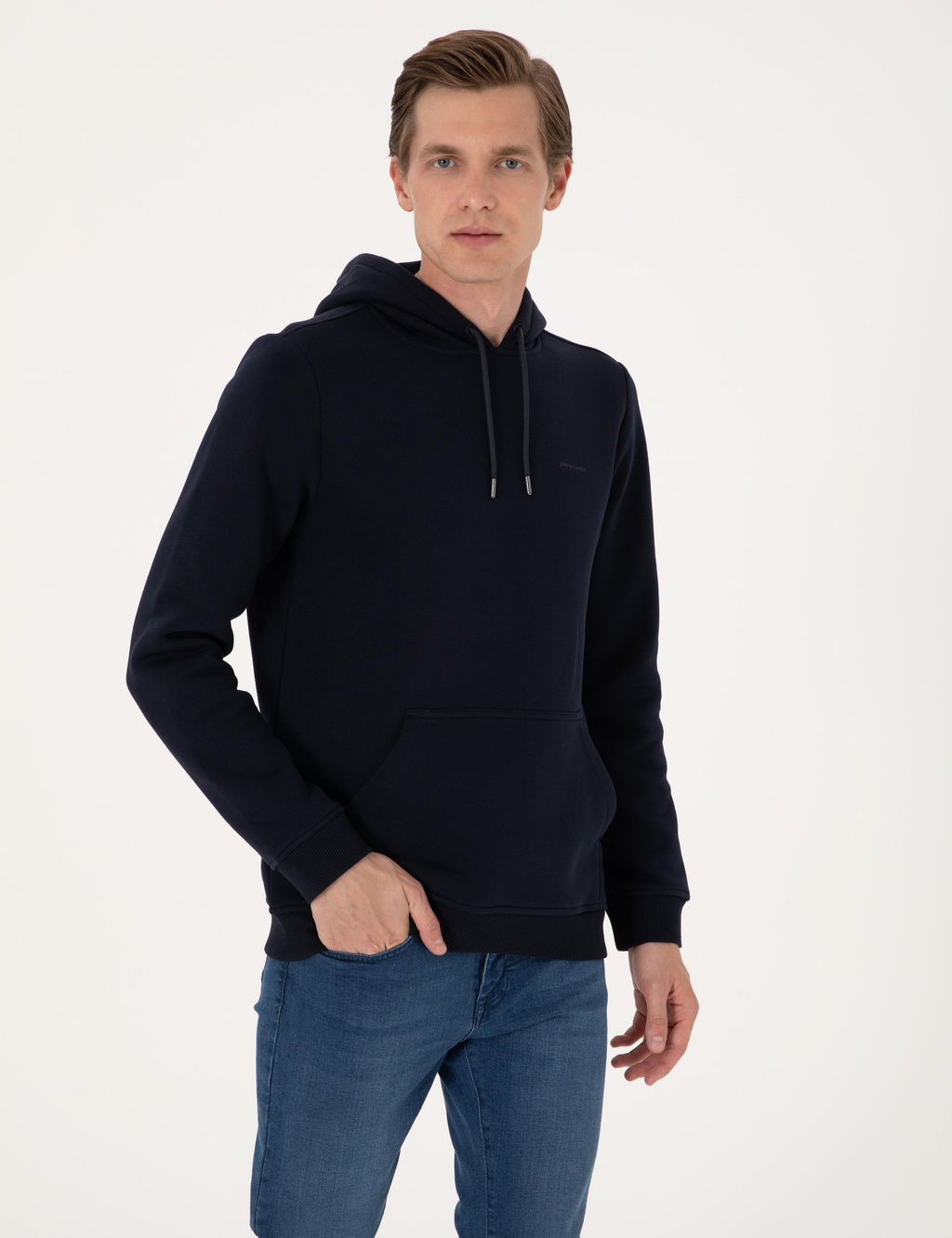 Lacivert 2 _plik Regular Fit __i Polarl_ Kap__onlu Basic Sweatshirt - Pierre cardin фото 3