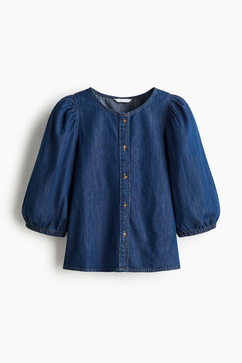 Blusa denim con mangas globo