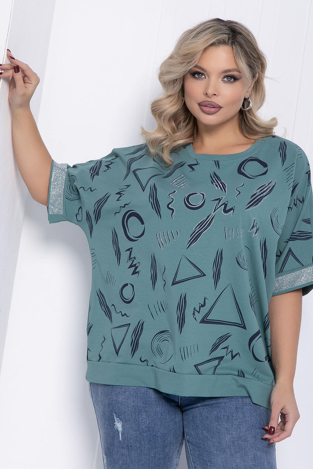 Блуза Симона НЬЮ (олива) Б12590-20 - Lt collection фото 11