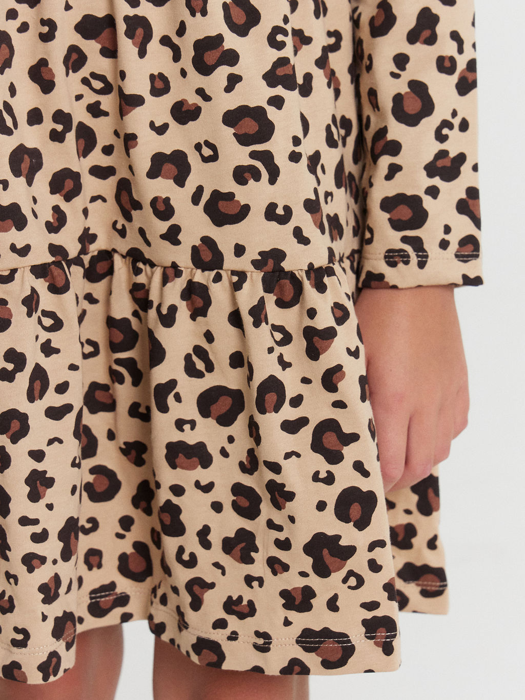 Платье для девочек бежевое с леопардовым принтом - Mark formelle фото 6