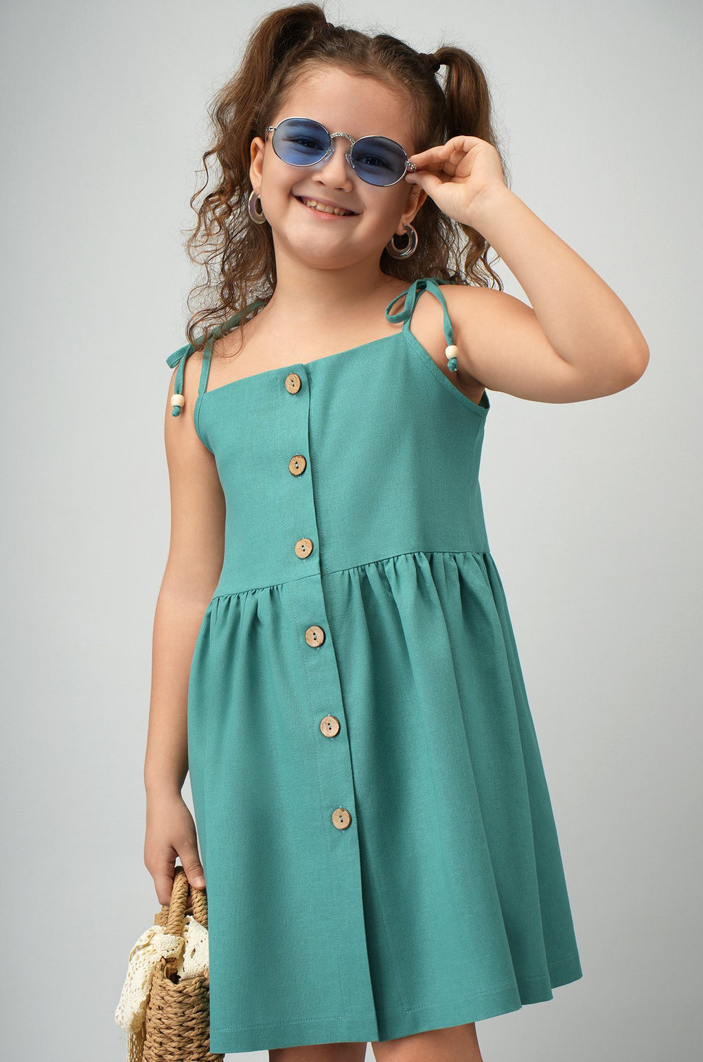 Льняной сарафан для девочки Happyfox