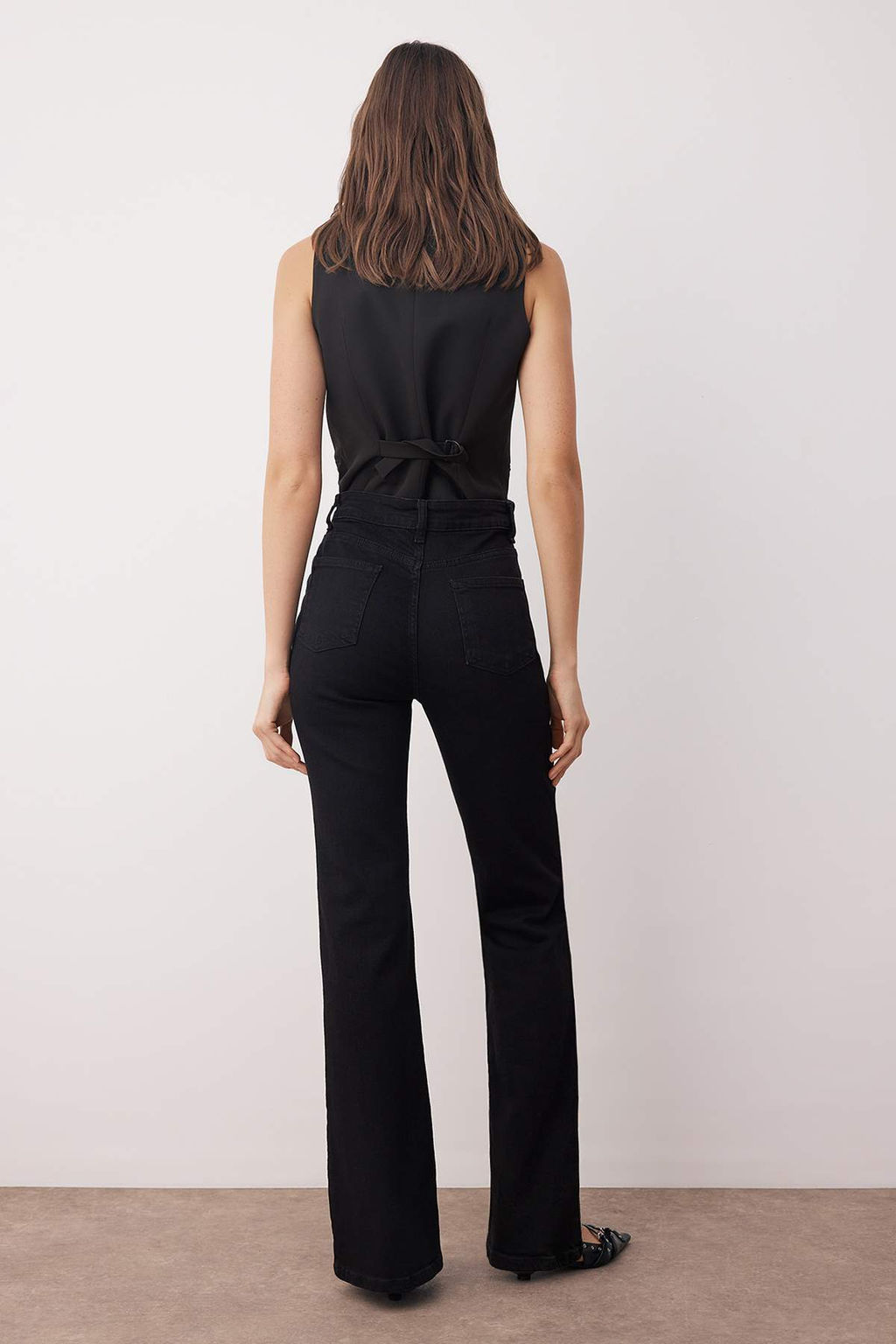 Siyah Normal Bel Comfort Flare Jeans TWOAW26JE00049