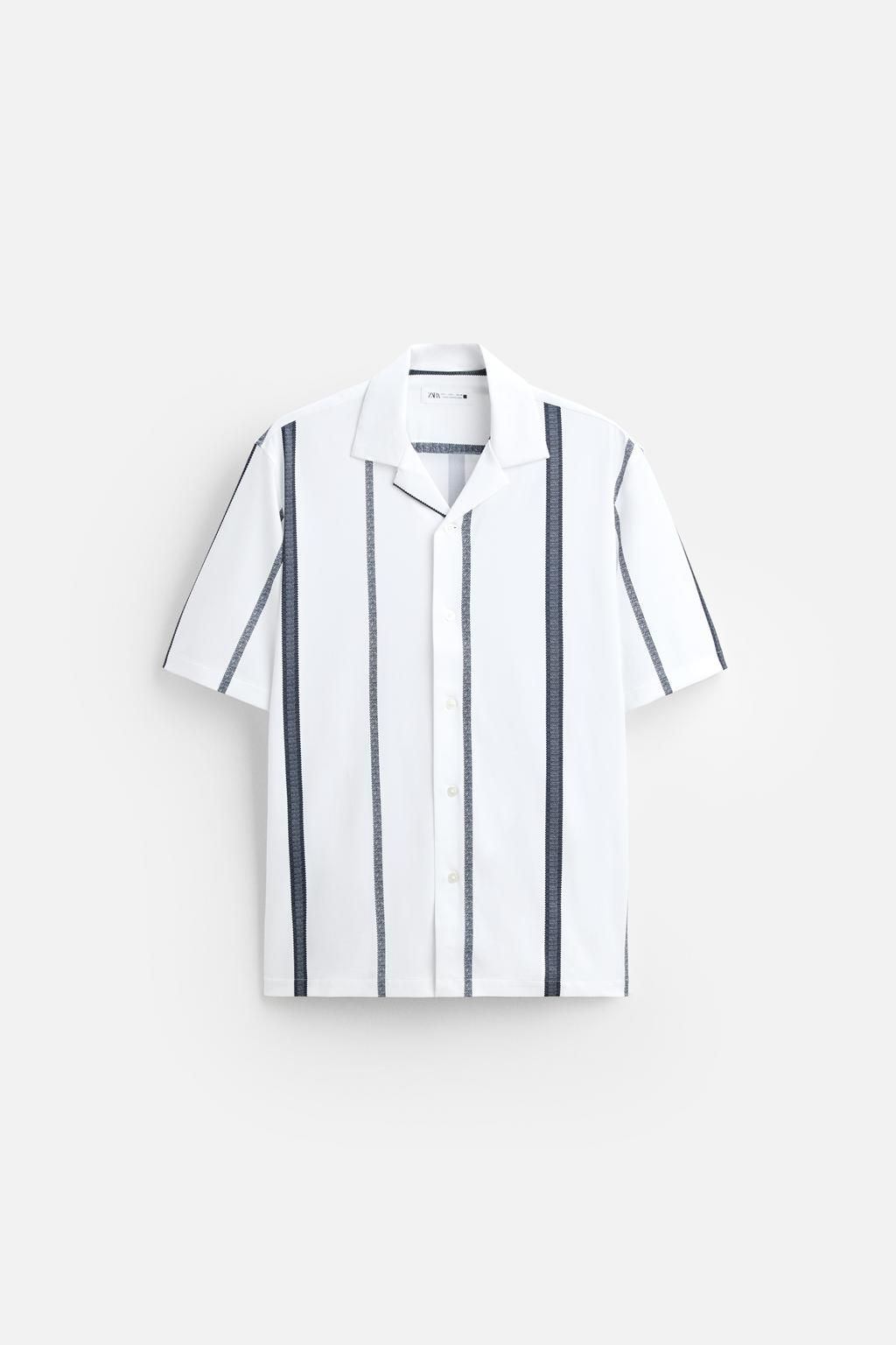 ELASTIC SHIRT WITH STRIPED PRINT - Zara фото 6